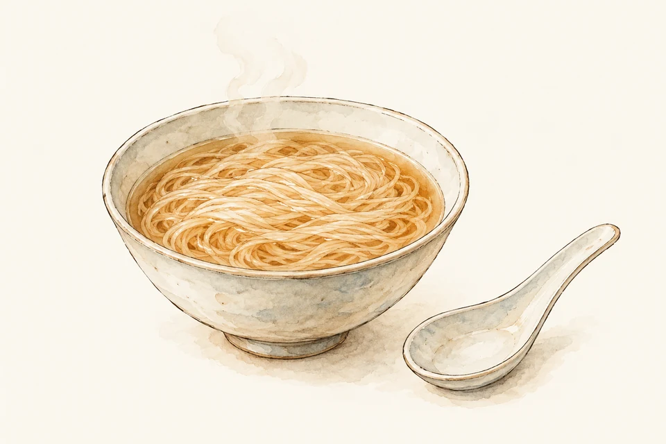 Representative illustration of a simple bowl of mee sua